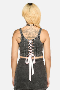 Black Friday - Laneway Acid WashBeltCorsetTop - grey