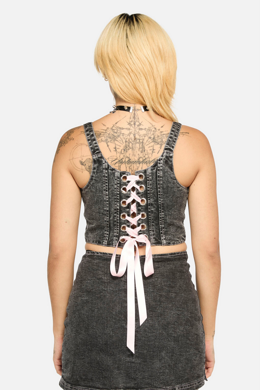 Black Friday - Laneway Acid WashBeltCorsetTop - grey