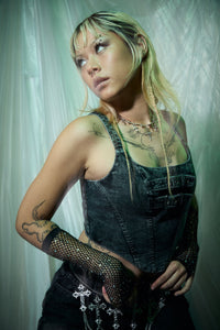 Black Friday - Laneway Acid WashBeltCorsetTop - grey