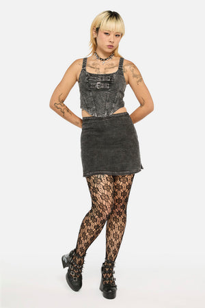 Black Friday - Ratbag AcidWashFittedMiniSkort - grey