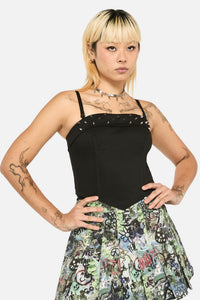 Black Friday - Laneway Studs Fitted Top - black