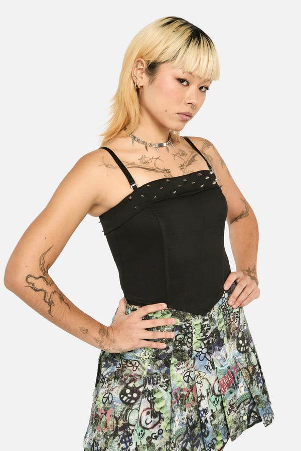 Black Friday - Laneway Studs Fitted Top - black