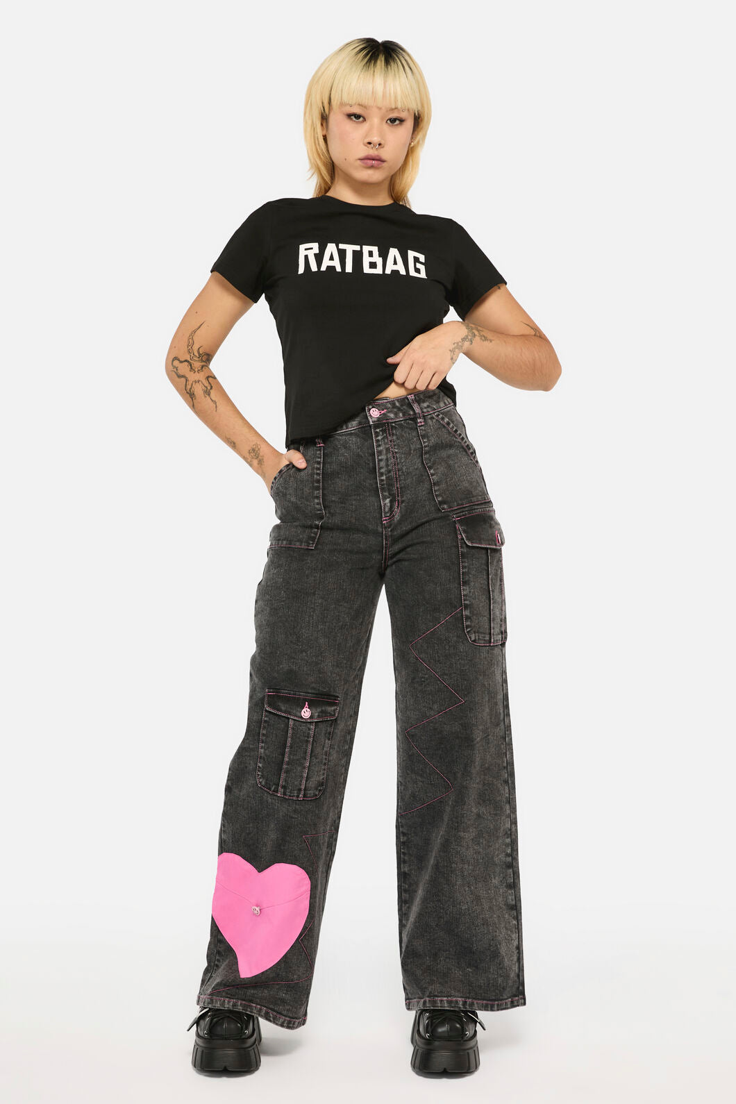 Black Friday - Laneway Acid Wash Pocket Cargo - grey