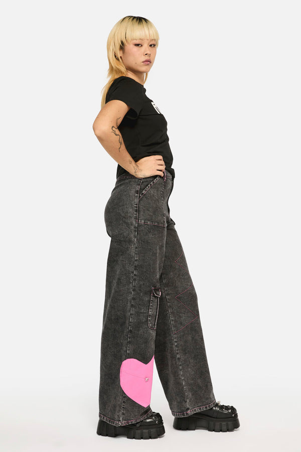 Black Friday - Laneway Acid Wash Pocket Cargo - grey