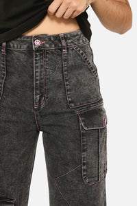 Black Friday - Laneway Acid Wash Pocket Cargo - grey