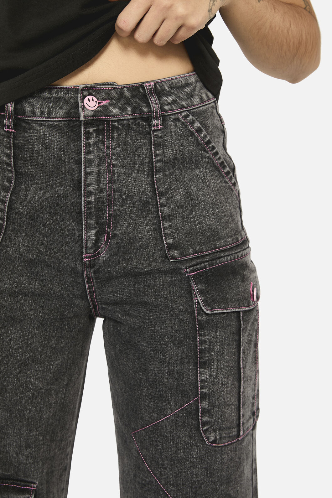 Black Friday - Laneway Acid Wash Pocket Cargo - grey