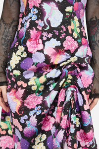 Black Friday - Dragons Grove Drawstring Slip Dress - multi