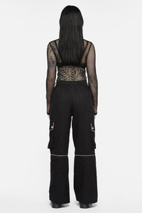 Black Friday - Dragon Scales Tartan Contrast Cargo - black-pink