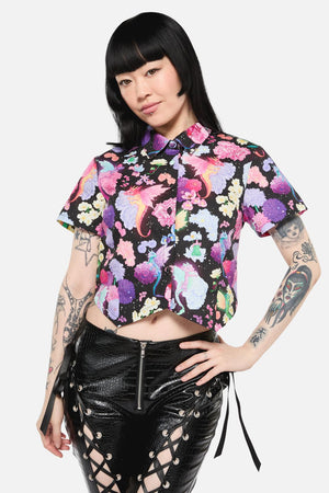 Black Friday - Dragons Grove Fitted Blouse - multi
