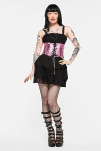 Black Friday - Scales PU Underbust Corset - pink
