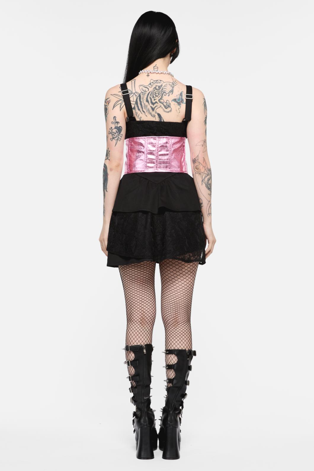 Black Friday - Scales PU Underbust Corset - pink