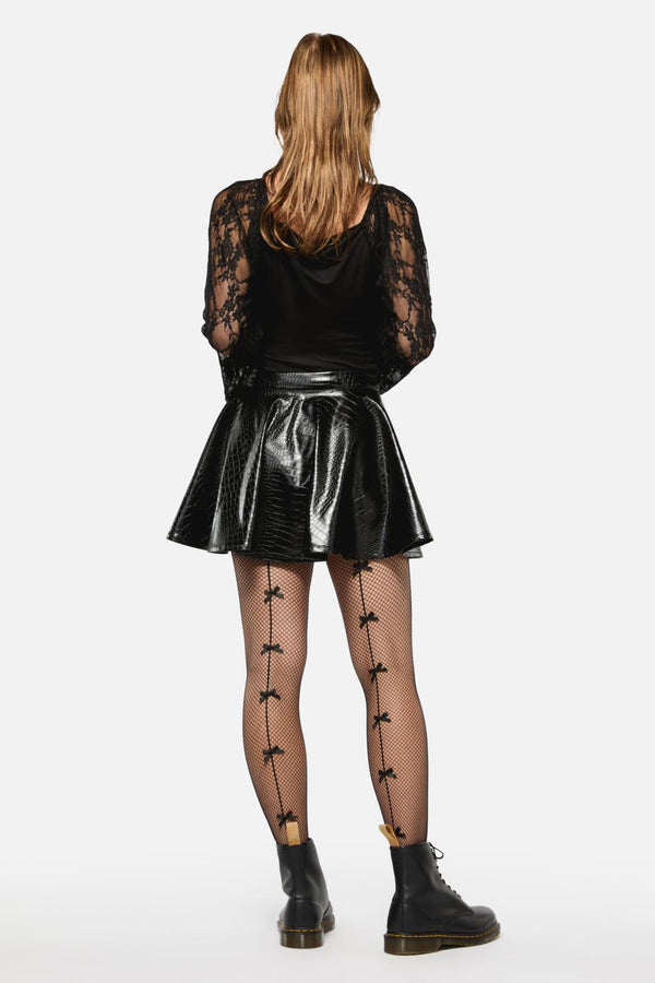 Black Friday - Scales PU Circle Skirt - black