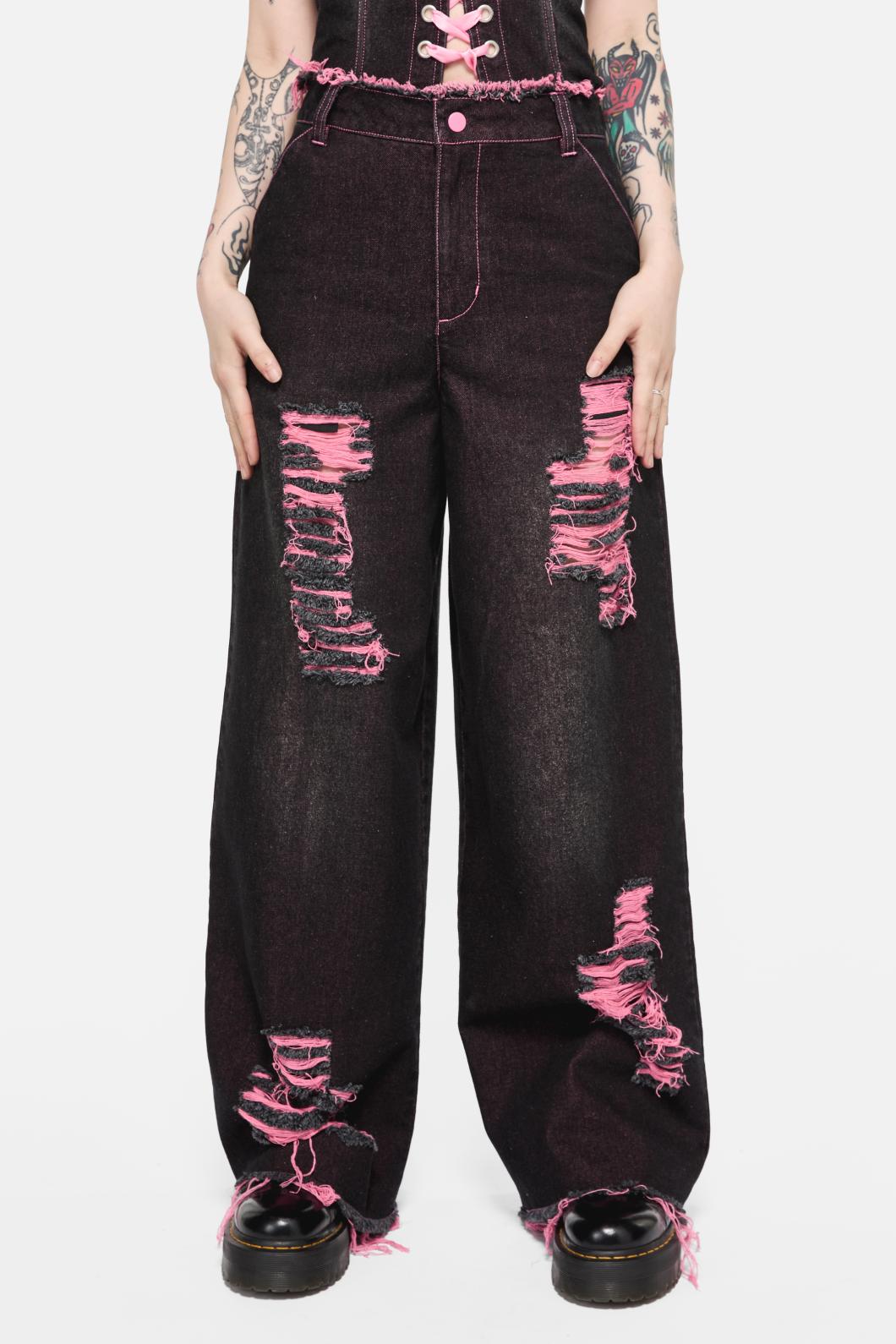 Black Friday - Scales Ripped Jeans - black