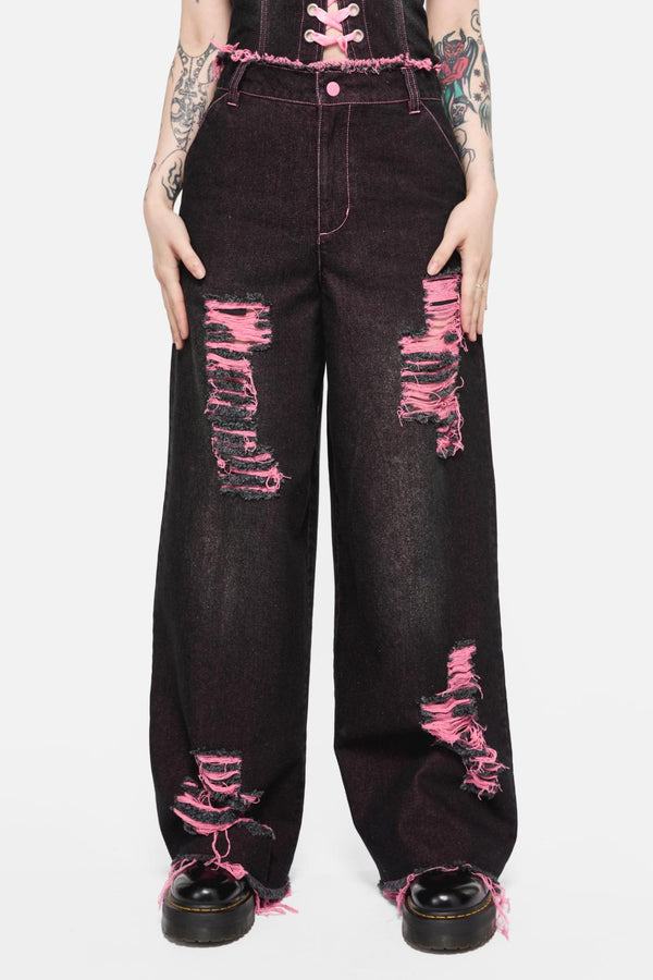 Black Friday - Scales Ripped Jeans - black