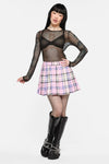 Black Friday - Dragon Scales Tartan Pleated Skort - pink