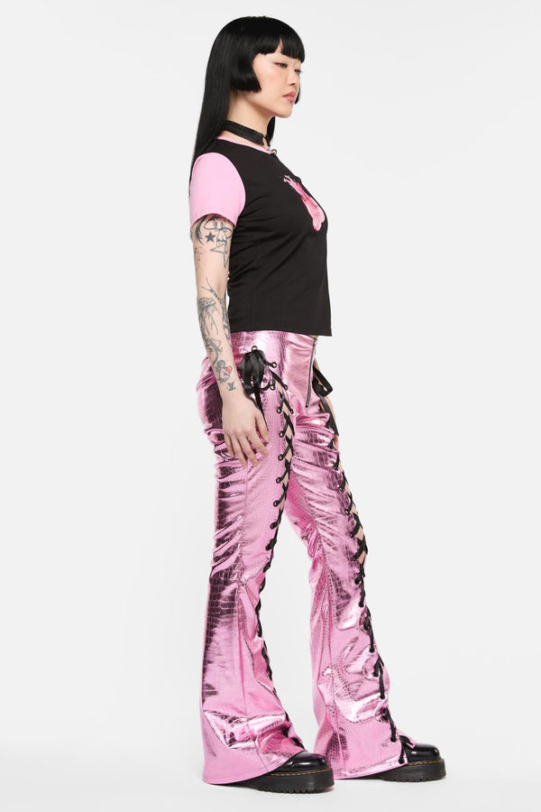 Black Friday - Dragons GroveContrastSleeveTee - black-pink