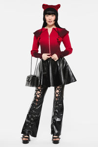 Black Friday - Scales Lace Up PU Pant - black