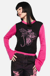 Black Friday - Dragons Grove Contrast Knit - black-pink