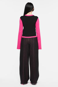 Black Friday - Dragons Grove Contrast Knit - black-pink