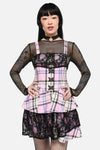 Black Friday - Dragon Scales Tartan Lacey Layered Dress - pink
