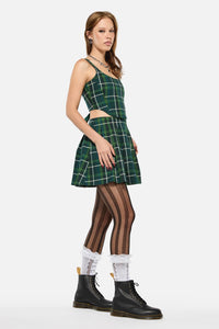 Black Friday - Jester Tartan Corset Top - green