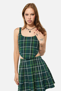 Black Friday - Jester Tartan Corset Top - green
