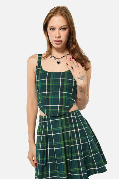 Black Friday - Iykyk Tartan Corset Top - green