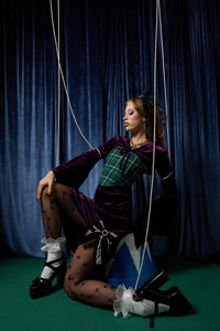 Black Friday - Jester Tartan Corset Top - green