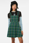 Black Friday - Jester Tartan Bib N Brace Pinafore - green