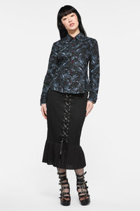 Black Friday - Murder OfCrowsLongSleeveBlouse - black