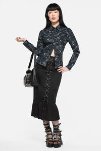 Black Friday - Murder OfCrowsLongSleeveBlouse - black