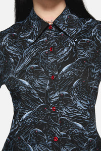 Black Friday - Murder OfCrowsLongSleeveBlouse - black