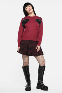Black Friday - Apollo Crow Knit Jumper - maroon