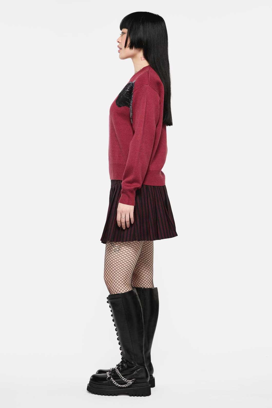 Black Friday - Apollo Crow Knit Jumper - maroon