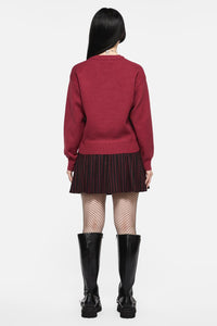 Black Friday - Apollo Crow Knit Jumper - maroon