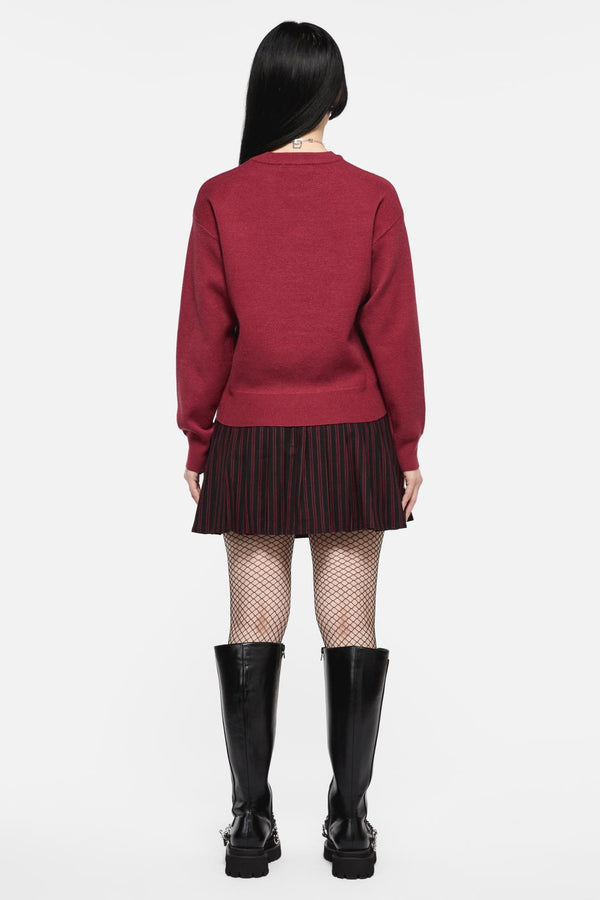 Black Friday - Apollo Crow Knit Jumper - maroon
