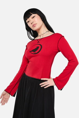 Black Friday - Wahn Ribbed Jersey Top - red