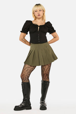 Black Friday - Graff Pinstripe Skort - olive