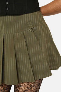 Black Friday - Graff Pinstripe Skort - olive