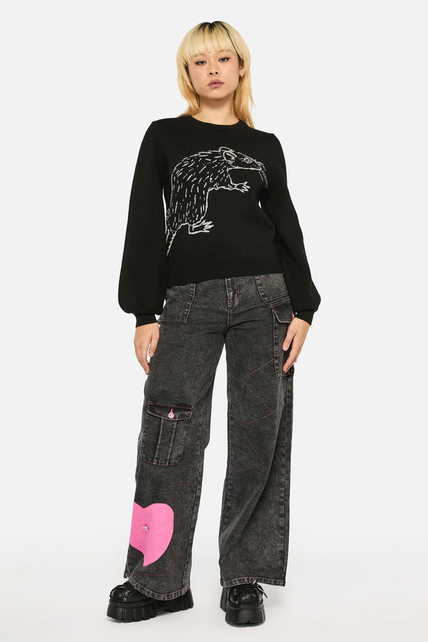 Black Friday - Rat Grunge Knit - black