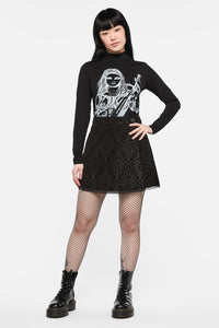 Black Friday - Not Afraid Velvet Skirt - black