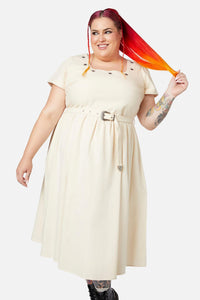 Black Friday - Curve Saloon Midi Dress - cream