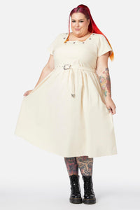 Black Friday - Curve Saloon Midi Dress - cream