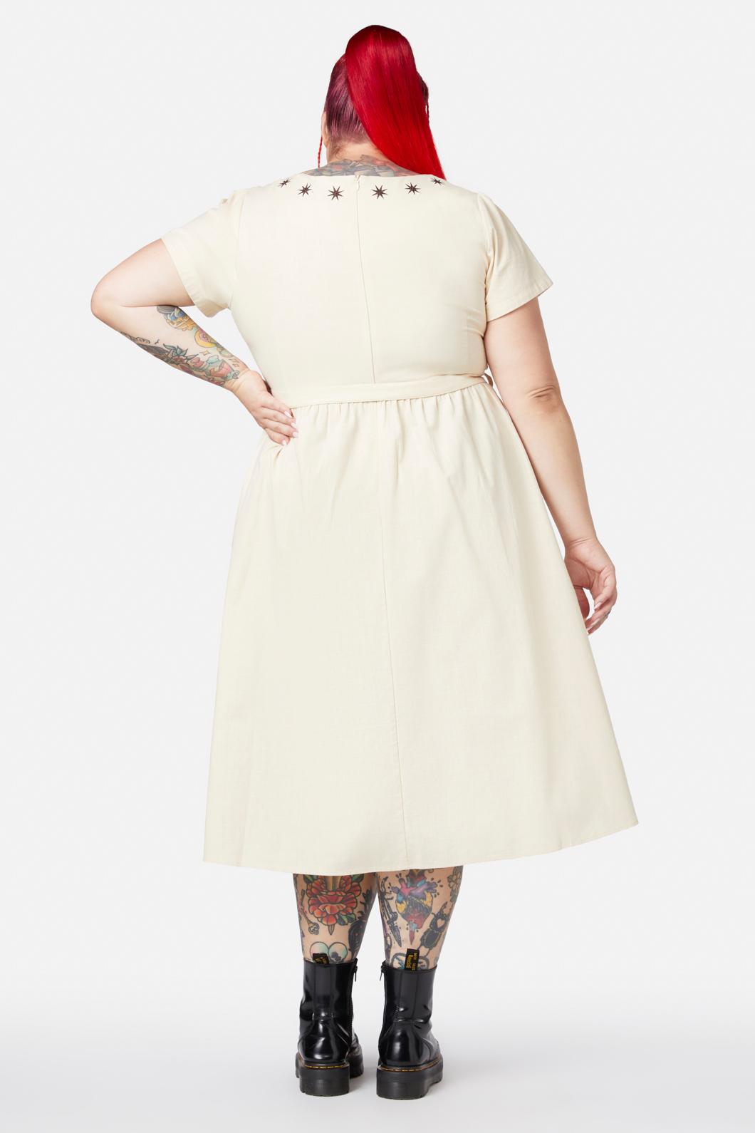 Black Friday - Curve Saloon Midi Dress - cream