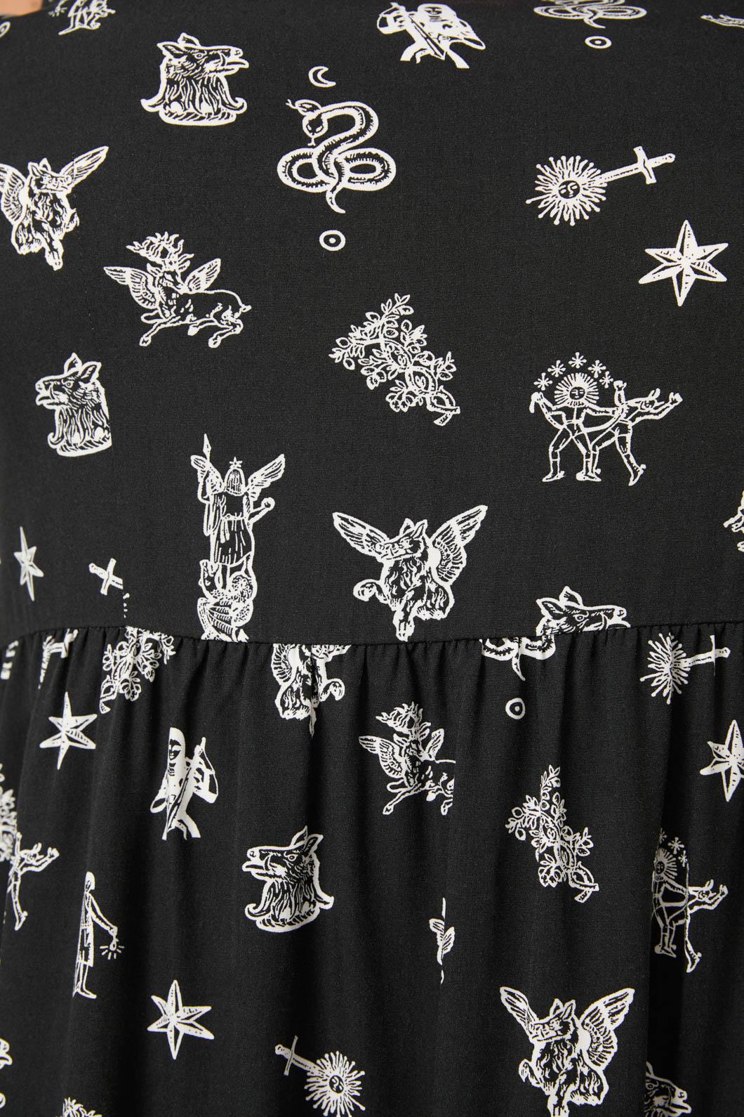 Black Friday - Curve Darc Printed Midi Dress - black