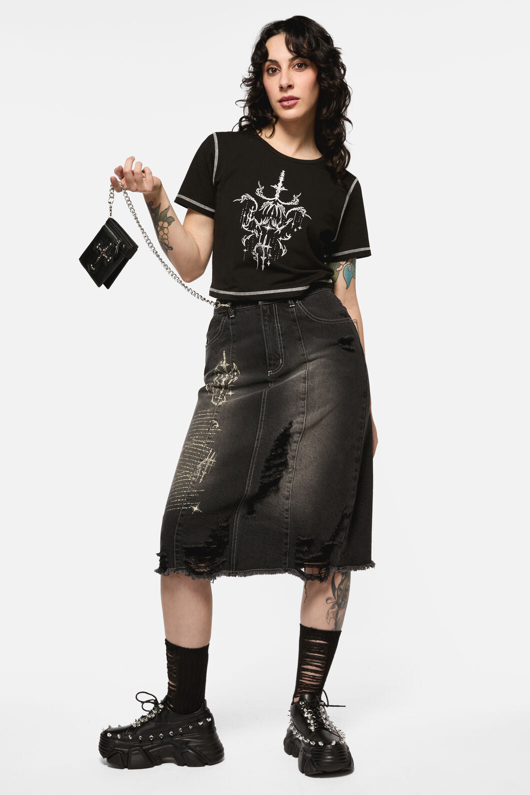 Black Friday - Cross Skull Wallet - black