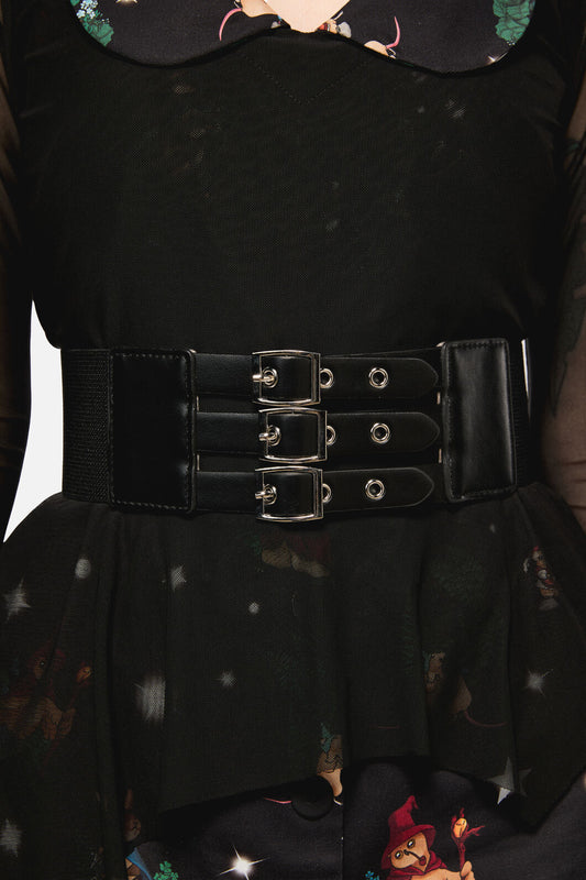 Black Friday - Simple Triple Strap Waist Belt - black