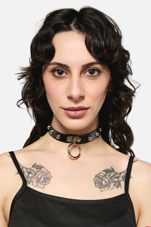 Black Friday - Stud & Ring Choker - black