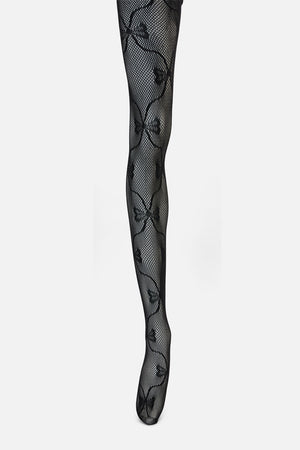 Black Friday - Bow Mesh Tights - black
