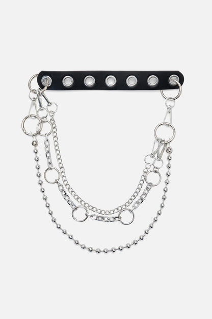 Black Friday - Chain Waist Belt - black-silver